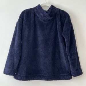 Jane & Bleecker Blue Plush Fleece Fuzzy Pullover Top
